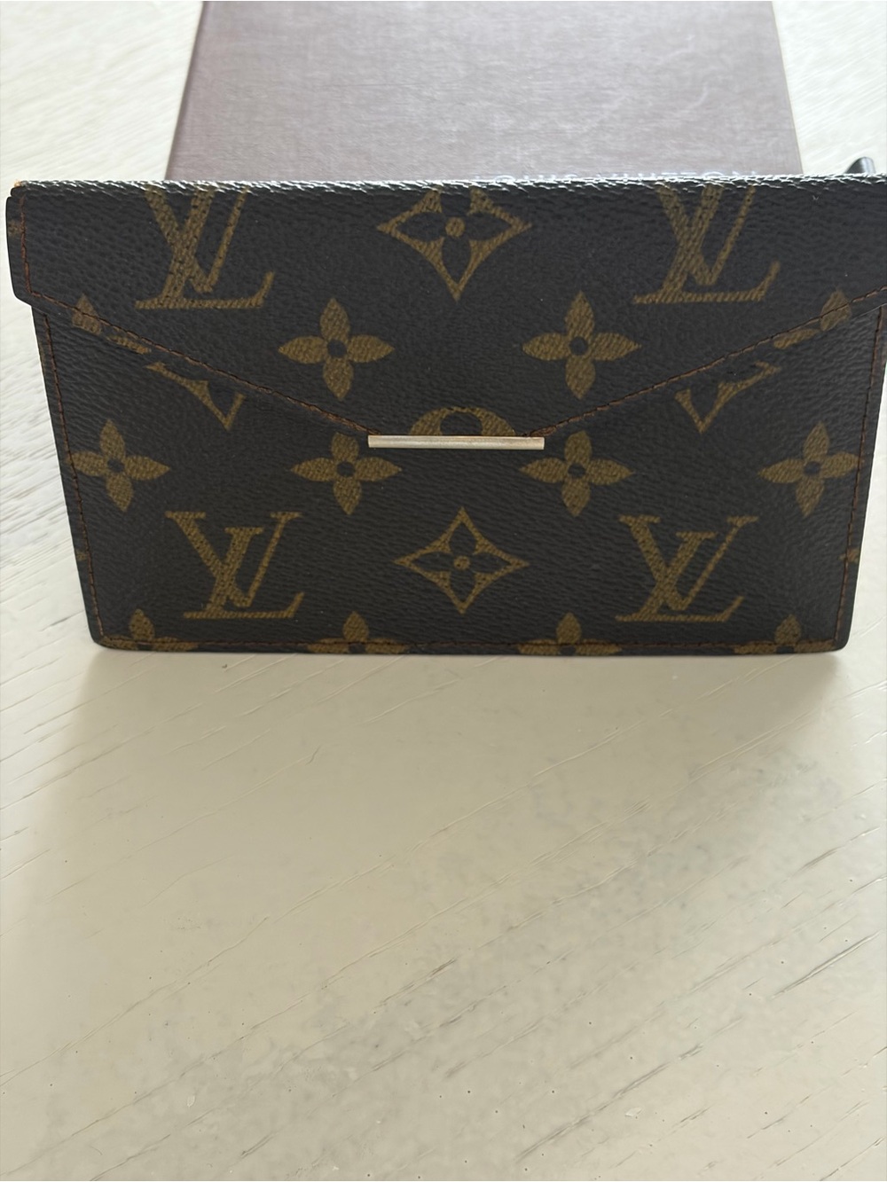 Louis Vuitton Monogram Canvas Brown & Gold Envelope Wallet Cardholder - Picture 2 of 11